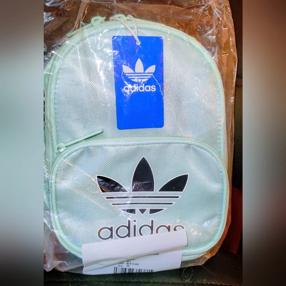 NWT Adidas Originals Unisex Santiago Mini Backpack, Ice Mint Green - Picture 6 of 8